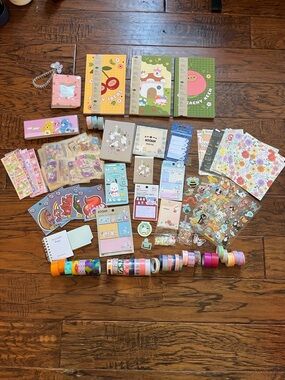 Assorted Pastel Craft Stickers & Washi Tape Set - Sanrio, Moomin, Miffy